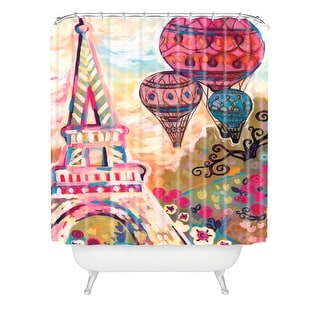 Natasha Wescoat Balloons Sur Paris Shower Curtain