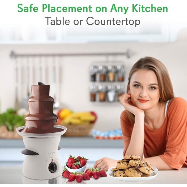 NutriChef 16oz 3 Tier Electric Fondue Maker Fountain Chocolate Melter (2 Pack) - 3.5