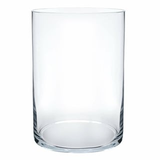 Enova Home Cylinder Shape Clear Flower Glass Vase For Home Garden Decoration