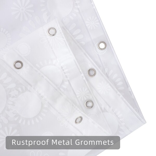 Global Pronex PEVA Printed shower curtain with Metal Buckle and C-type Hook