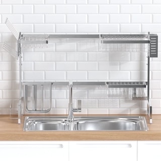 Over The Sink Dish Drying Rack,Width Hight Adjustable Dish Dryer Rack