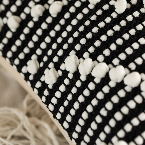 16" Decorative Handwoven Cotton Throw Pillow Cover with Embossed Dots