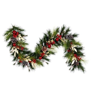 Vickerman 6' x 16" Artificial Christmas Garland, unlit - Green - 6' x 12"
