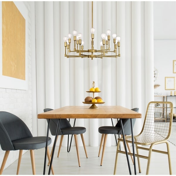 Westinghouse Lighting Camryn Sixteen-Light Indoor Chandelier, Brushed Brass Finish