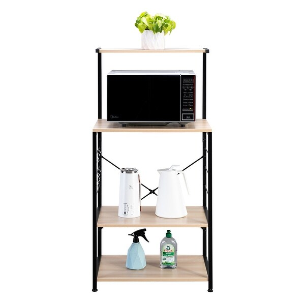 23.5''/35.5'' Wooden Kitchen Shelf , Baker's Rack 4 Tier Shelves for Spice Rack Organizer