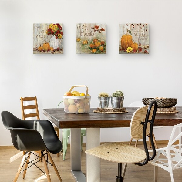 Pumpkin Patch I, II, III by Sally Swatland Canvas Art Print Set