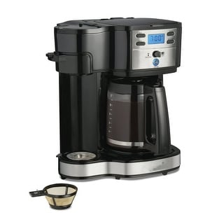 2-Way Programmable Coffee Maker, Single-Serve or 12 Cups, Black