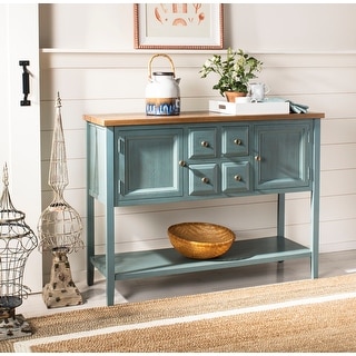 SAFAVIEH Brighton French Blue Finish Storage Sideboard - 45.7" x 15" x 34"