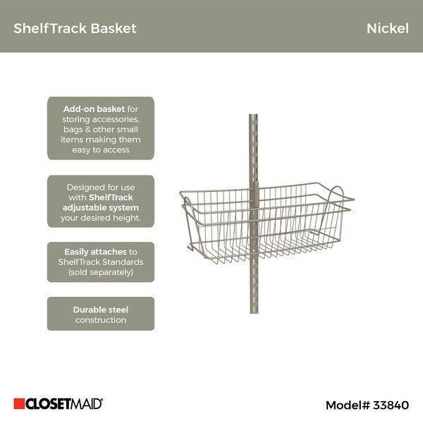 ClosetMaid ShelfTrack Close Mesh Wire Basket