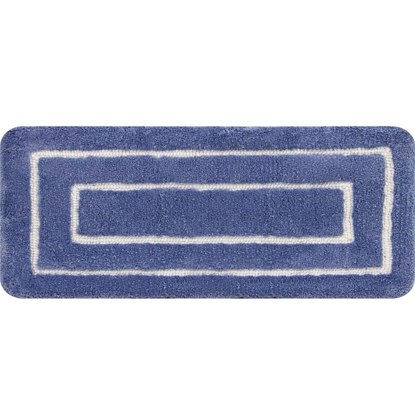 Borders Foam Bath Mat Mid Blue