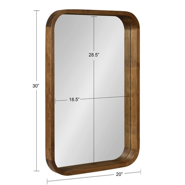 Kate and Laurel Hutton Wood Framed Radius Rectangle Mirror