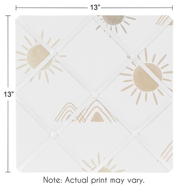 Boho Desert Sun Taupe 13in Fabric Memory Photo Bulletin Board Neutral Tan Beige Ivory Gold Bohemian Mountain Geometric Sunshine