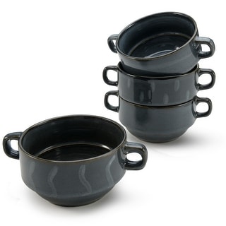 American Atelier Glazed Soup Bowls with Handles Set of 4 - 16 oz.