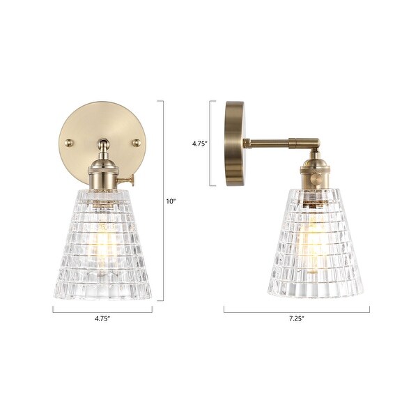 WINGBO Silver Glass Wall Sconce 1 Pack, Wall Lamp Lighting Fixtures - N/A