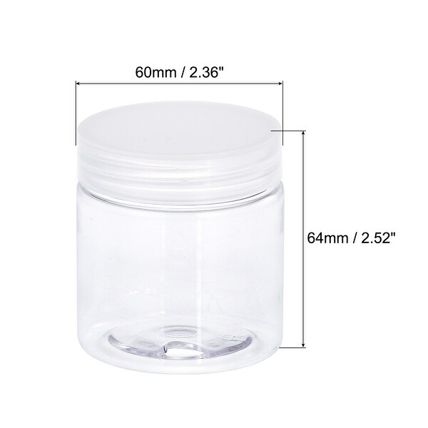 Round Plastic Jars with Transparent Screw Top Lid, 8Pcs - Clear