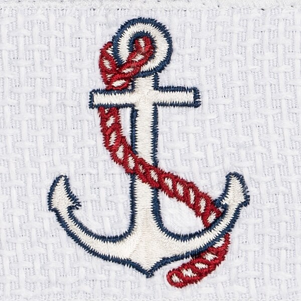 Authentic Hotel and Spa Turkish Cotton Nautical Embroidered Midnight Blue 2-piece Washcloth Set