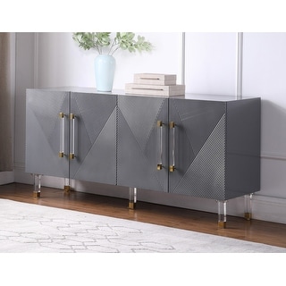 Best Master Furniture 65 Inch Lacquer Contemporary 4 Door Sideboard Cabinet