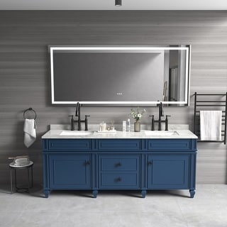 84 x 32 inch Bathroom Vanity Mirror Wall Mounted Anti-Fog Dimmable Mirror - 84" x 32"