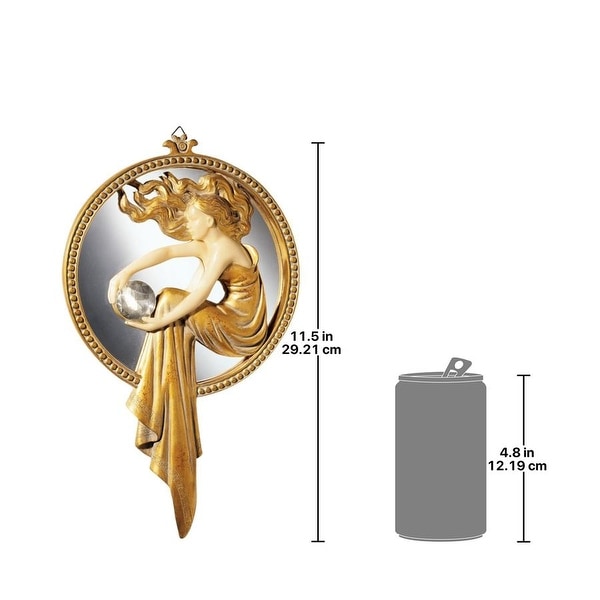 Design Toscano Lady of the Lake Art Deco Wall Mirror - Antique Gold - A