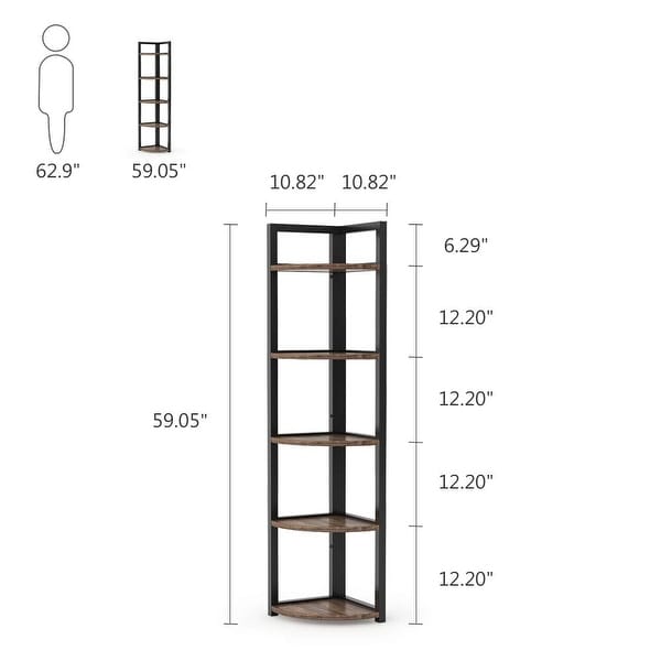 5-tier Corner Shelves Storage Rack Bookshelf