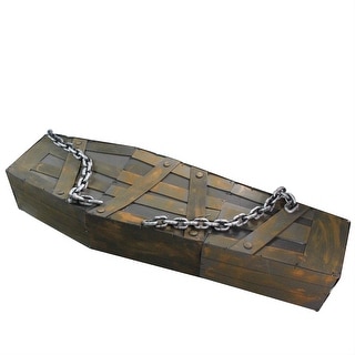 63" Animated and Lighted Chained Shaking Coffin Halloween Decoration