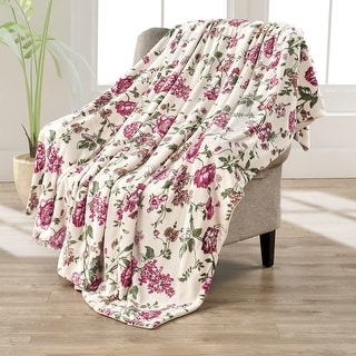Printed Flannel Tropical Flower French / Puerto Rico Floral Throw