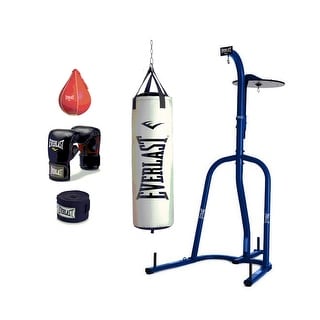 Everlast Speedbag Stand & Nevatear Boxing Kit w/ Gloves, Hand Wraps, & Speed Bag - 70