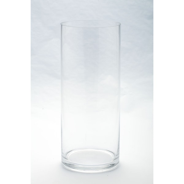 14" Cylindrical Hand Blown Glass Vase