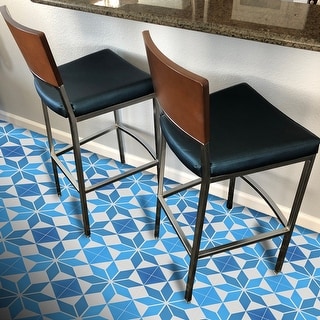 Assila Handmade Cement Tile, 8x8, Dark/Light Blue