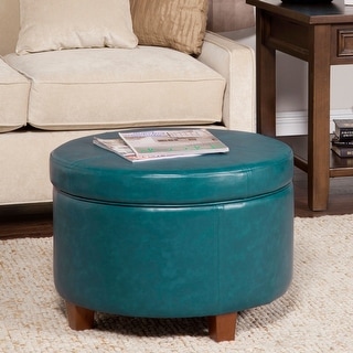 Porch & Den Rockwell Large Leatherette Storage Ottoman