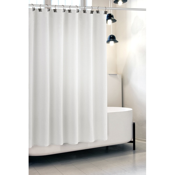 White Waffle Shower Curtain with PEVA liner (72 x 72 in.)