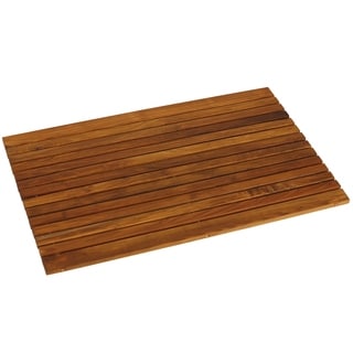Bare Decor Cosi String Spa Shower Mat in Solid Teak Wood Oiled Finish, Large: 31.5" x 20"