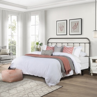 Hillsdale Furniture Kirkland Metal Headboard with Frame, Aged Pewter