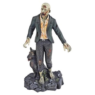 Design Toscano Halloween Dead Walking Zombie Statue Collection: Zombie with Wolf