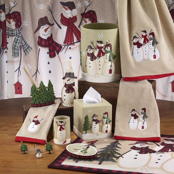 Avanti Snowmen Gathering Wastebasket - Multicolor