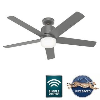 Hunter 52" WiFi Stylus Smart Ceiling Fan with LED Light Kit and Handheld Remote