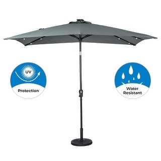 Sun-Ray 9'x7' Rectangular Solar Lighted Umbrella
