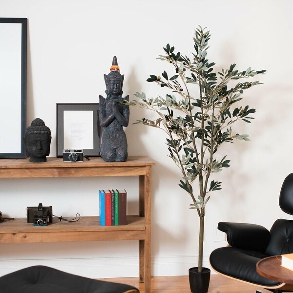 Vickerman 6' Artificial Potted Olive Tree.