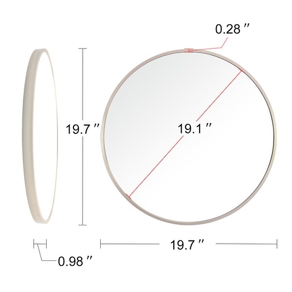 20" Metal Framed Round Mirror Circle Wall-Mounted Mirror