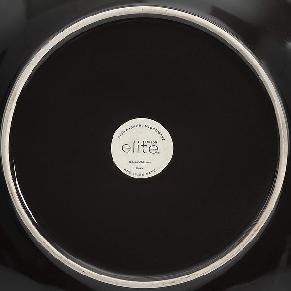 Gibson Elite Couture Band Glazed Stoneware 16 Pc Dinnerware Set, Blue (4 Pack) - (L x W x H): 12.5 x 13.75 x 15.25 inches