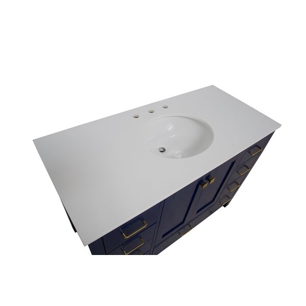 KitchenBathCollection Horizon 48" Bathroom Vanity with Engineered White Top