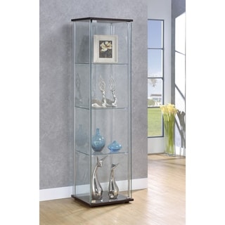 Coaster Furniture Glass and Capuccino 4-shelf Curio Cabinet