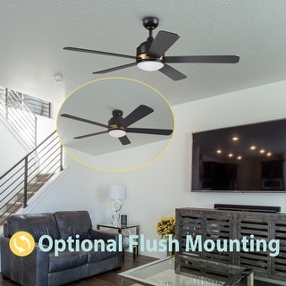 Acantha 52-inch Indoor Smart Ceiling Fan with LED Light Kit and Wall Control, Works with Alexa/Google Home/Siri