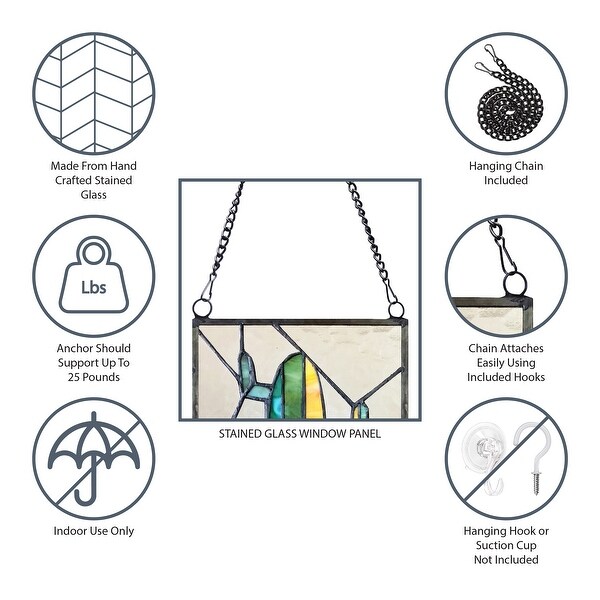 River of Goods Hot Air Balloon River of Goods Multicolored Stained Glass Window Panel - 7.5" x 0.25" x 11"