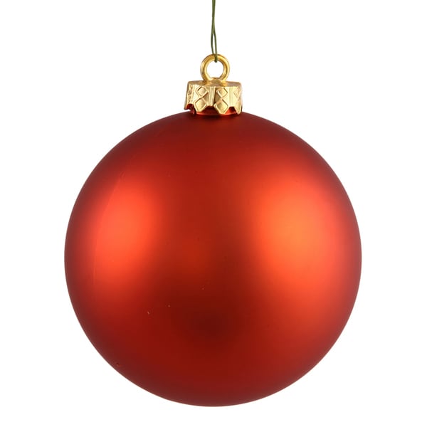 Burnished Orange Matte 2.75-inch Ball Ornaments (Pack of 12) - 2.75"