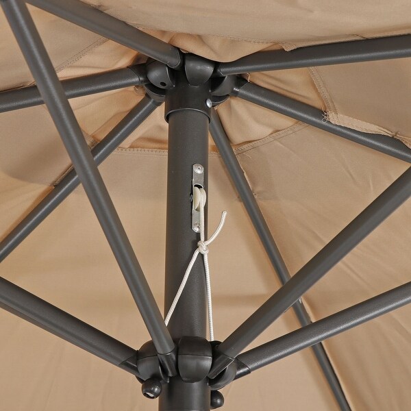 7.5 ft. Tilt Outdoor Patio Umbrella with Polyester Canopy and 6 Steel Ribs For Perfect for Poolside and Balcony