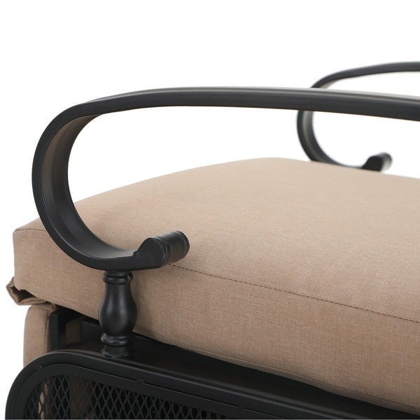 Outdoor Adjustable Cushioned Metal Patio Recliner Lounge Chair