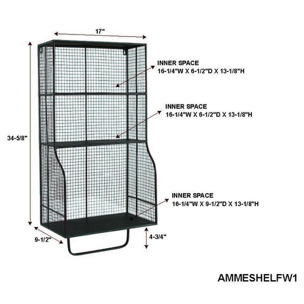 Linon 17 x 31-inch Distressed Metal Wall Storage Organizer