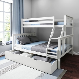 Max and Lily Twin XL over Queen Bunk Bed with Storage Drawers