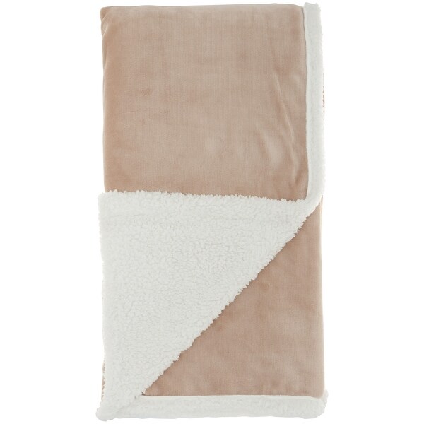 Boho Blush Pink Fleece and Sherpa Accent Throw